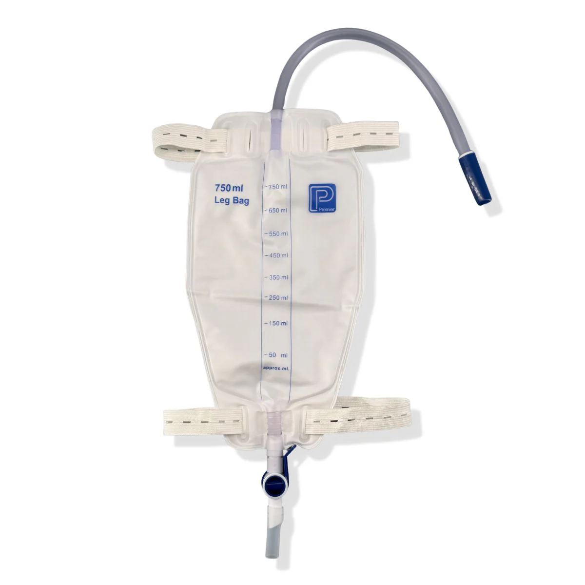 AIM0086_b6ce2c03-f262-4c20-ba90-bae623cfbc2c.jpg Premier Leg Bag 750ml With 30cm Inlet Tube Button Strap - Image 1