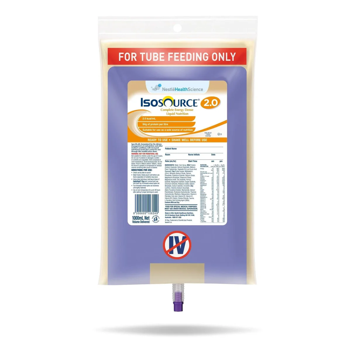 nestle-isosource-2-0-1000ml-soft-pack-carton-of-6-nov12297832--ct-31727575302227 Nestle Isosource 2.0 1000mL Soft Pack - Image 1