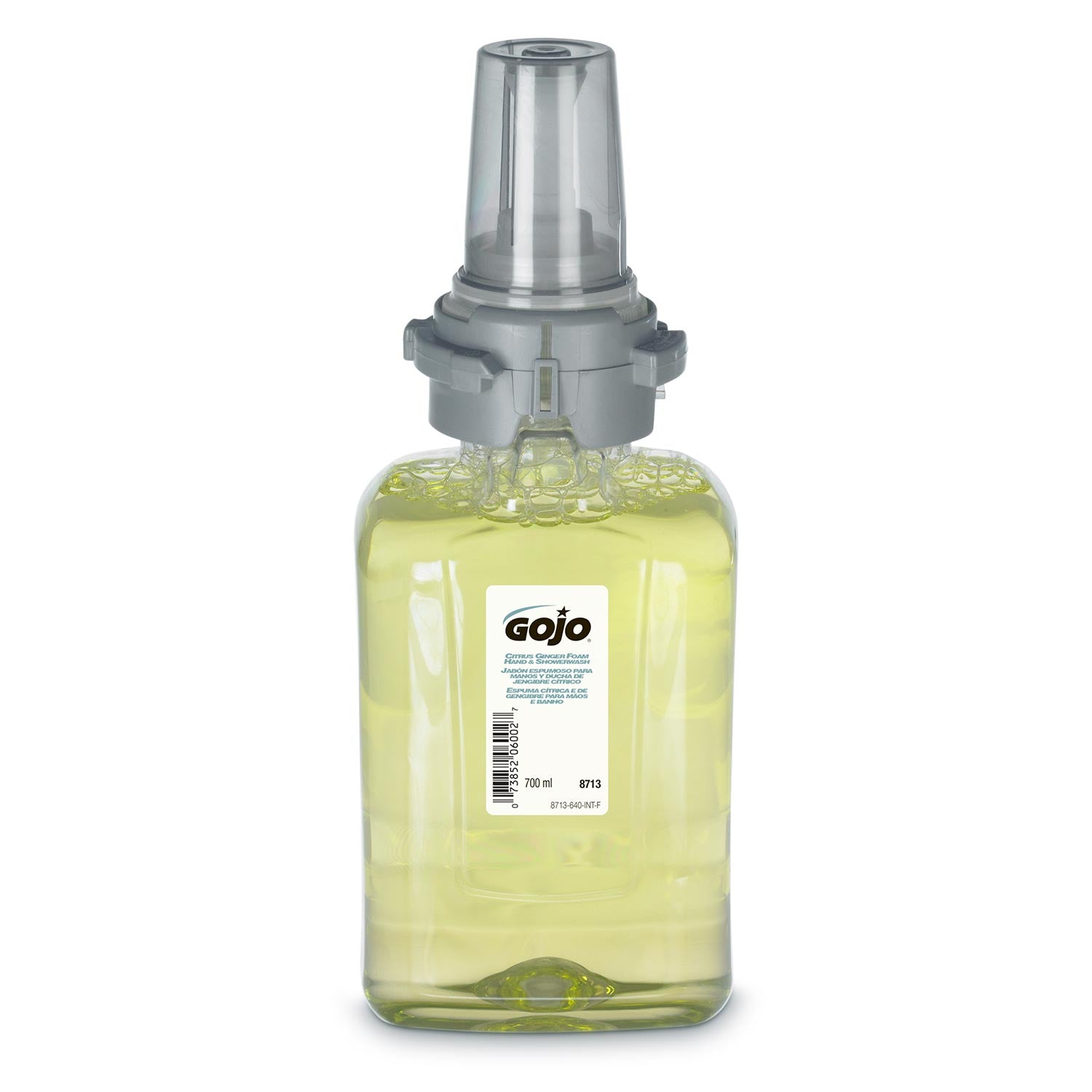 GJ8713-04-1500px.jpg Gojo Citrus Ginger Foam Hand & Showerwash 700mL ADX Refill - Image 1