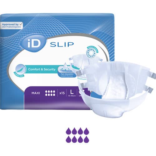iD-Slip-Maxi-500x500-L.jpg Ontex ID Slip Maxi L (115-155cm) 4500ml - Image 1