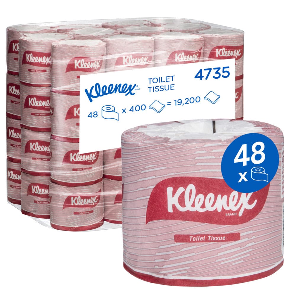 kleenex-kleenex-toilet-tissue-deluxe-2ply-carton-kim4735-ct-33919181226067.jpg Kleenex Toilet Paper Roll 2ply Deluxe 400 Sheets - Image 1