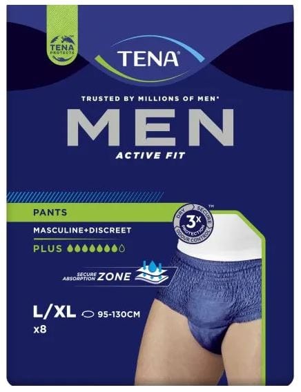 tena-tena-men-active-fit-pants-plus-navy-52884748009836.jpg Tena Men Active Fit Pants Plus - Large / X-Large Navy - Image 1